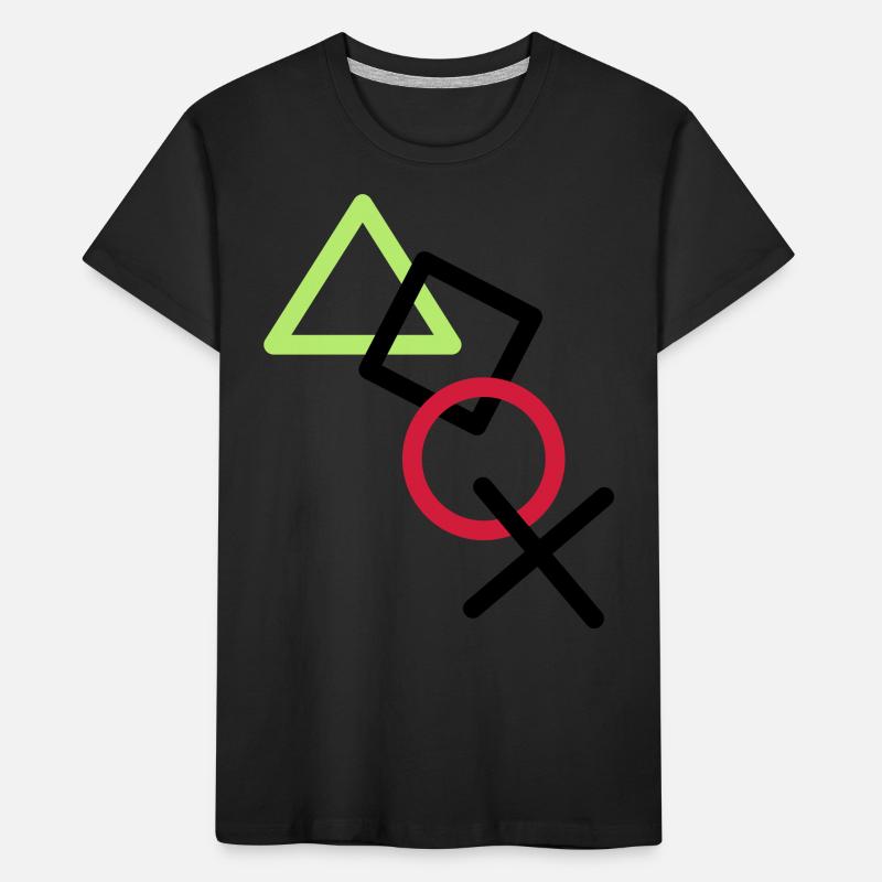 X square triangle icons controller game circle lo Kids' Premium Organic T-Shirt
