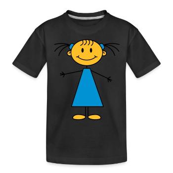 girl - Kids' Premium Organic T-Shirt - black - Front