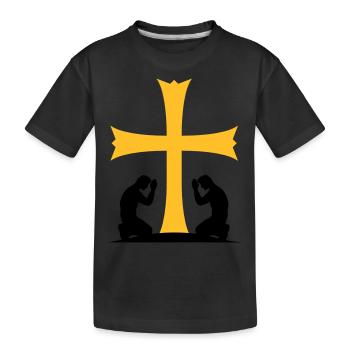 prier église symbole croix jésus-christ christ ka - T-shirt bio Premium Enfant - noir - Devant