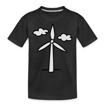 Windrad - Ökostrom - Kinder Premium Bio T-Shirt - Schwarz - Vorne