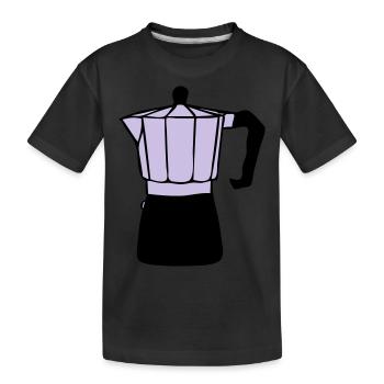 Kaffee - Kinder Premium Bio T-Shirt - Schwarz - Vorne