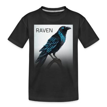 Odin's raven - Kids' Premium Organic T-Shirt - black - Front