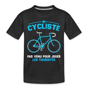 Cycliste Cadeau Humour Personnalisé - T-shirt bio Premium Enfant - noir - Devant