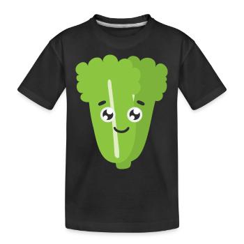 Grüner Salat - Kinder Premium Bio T-Shirt - Schwarz - Vorne