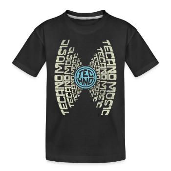 DONNEZ-MOI DE LA MUSIQUE TECHNO | Texte Graphique Techno Shirt - T-shirt bio Premium Enfant - noir - Devant
