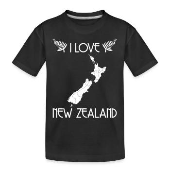 Neuseeland Farn Spruch Reise Geschenk - Kinder Premium Bio T-Shirt - Schwarz - Vorne