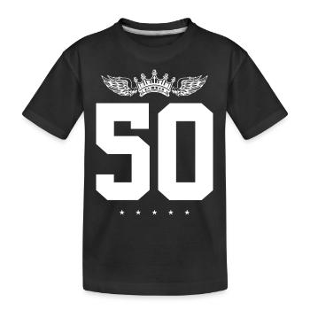 Couronne de 50 numéros - T-shirt bio Premium Enfant - noir - Devant