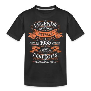 Legends Were Born In October 1955 Gift - Kids' Premium Organic T-Shirt - black - Front
