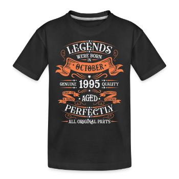 Legends Were Born In October 1995 Gift - Kids' Premium Organic T-Shirt - black - Front