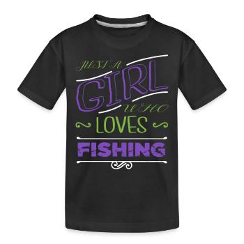present fish hook trout clown fish tshirts - Kids' Premium Organic T-Shirt - black - Front