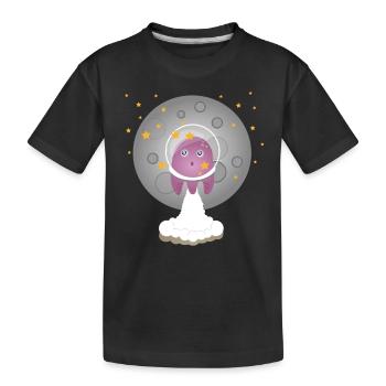 Astro Octopus - Kinder Premium Bio T-Shirt - Schwarz - Vorne