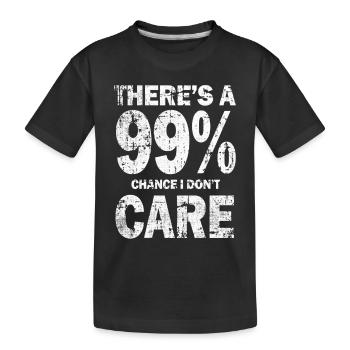 Il y a 99 chances que je m’en fiche - T-shirt bio Premium Enfant - noir - Devant