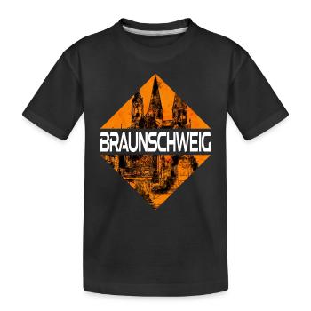 Braunschweig Germany City Skyline Home - Kids' Premium Organic T-Shirt - black - Front