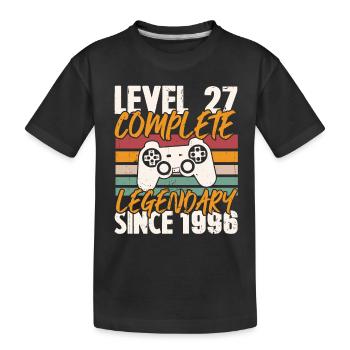 Geburtstagsgeschenk, Level 27 Complete 1996 - Kinder Premium Bio T-Shirt - Schwarz - Vorne