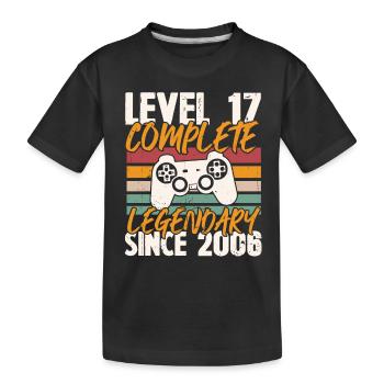 Geburtstagsgeschenk, Level 17 Complete 2006 - Kinder Premium Bio T-Shirt - Schwarz - Vorne