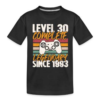 Geburtstagsgeschenk, Level 30 Complete 1993 - Kinder Premium Bio T-Shirt - Schwarz - Vorne