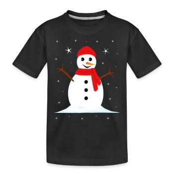 Bonhomme de neige Noël d’hiver - T-shirt bio Premium Enfant - noir - Devant