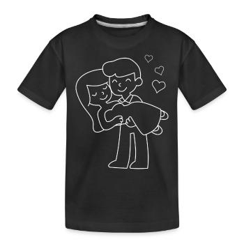 Couple marié heureux: doux et romantique - T-shirt bio Premium Enfant - noir - Devant