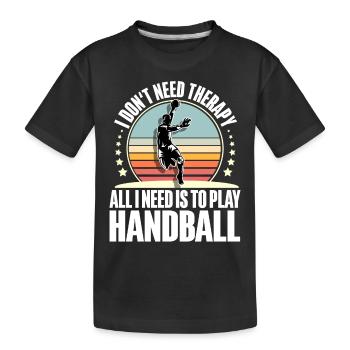 Handball Handballer - Kinder Premium Bio T-Shirt - Schwarz - Vorne