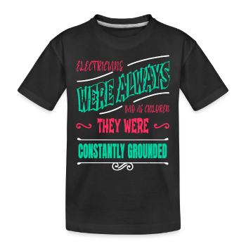travail électronique drôle citation ingénieur électricien - T-shirt bio Premium Enfant - noir - Devant