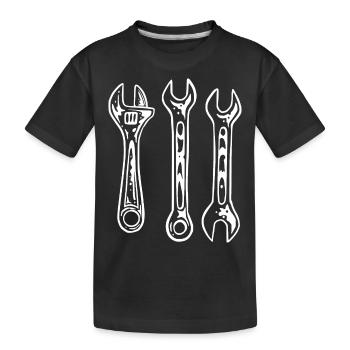 Wrench tool - Kids' Premium Organic T-Shirt - black - Front