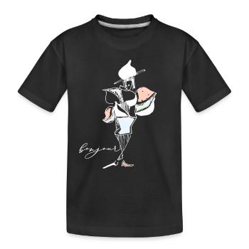 Bonjour - Kinder Premium Bio T-Shirt - Schwarz - Vorne