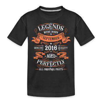 September 2016 Originelle Geburtstagsgeschenkidee - Kinder Premium Bio T-Shirt - Schwarz - Vorne
