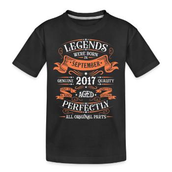 September 2017 Originelle Geburtstagsgeschenkidee - Kinder Premium Bio T-Shirt - Schwarz - Vorne