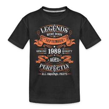 September 1989 Originelle Geburtstagsgeschenkidee - Kinder Premium Bio T-Shirt - Schwarz - Vorne