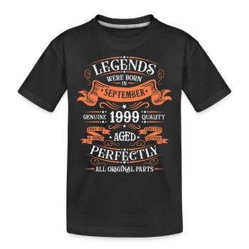 September 1999 Originelle Geburtstagsgeschenkidee - Kinder Premium Bio T-Shirt - Schwarz - Vorne