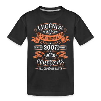 September 2007 Originelle Geburtstagsgeschenkidee - Kinder Premium Bio T-Shirt - Schwarz - Vorne