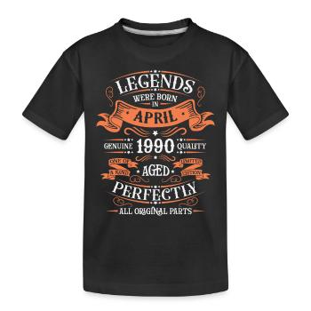 Years of excellence April 1990 Gift - Kids' Premium Organic T-Shirt - black - Front