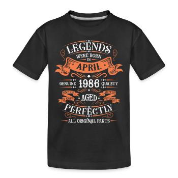 Years of excellence April 1986 Gift - Kids' Premium Organic T-Shirt - black - Front