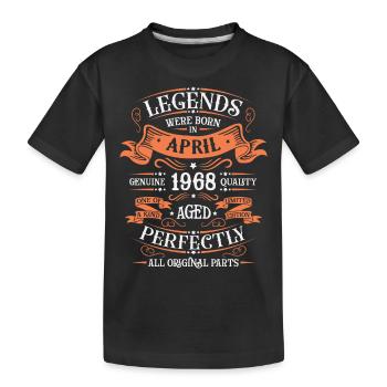 April 1968 Anniversary April 1968 April - Kids' Premium Organic T-Shirt - black - Front