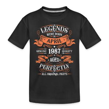 Years of excellence April 1987 Gift - Kids' Premium Organic T-Shirt - black - Front