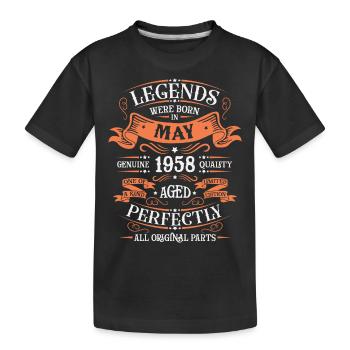 Years of excellence May 1958 Gift - Kids' Premium Organic T-Shirt - black - Front