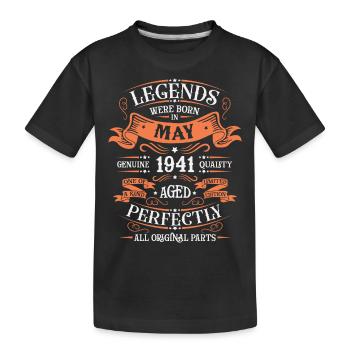 Years of excellence May 1941 Gift - Kids' Premium Organic T-Shirt - black - Front