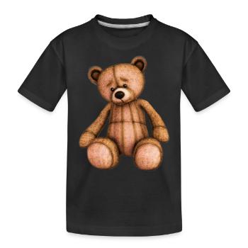 Teddybär - Kinder Premium Bio T-Shirt - Schwarz - Vorne