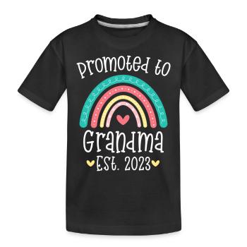 Promoted to Grandma est 2023 Gift for new Grandma - Kinder Premium Bio T-Shirt - Schwarz - Vorne