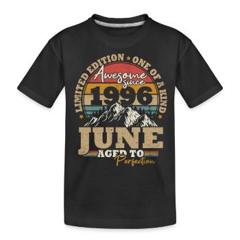 June 1996 Vintage Birthday Gift 27 Years - Kids' Premium Organic T-Shirt - black - Front