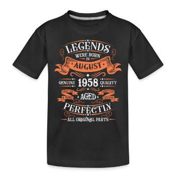 August 1958 - Geburtstag im August - Kinder Premium Bio T-Shirt - Schwarz - Vorne