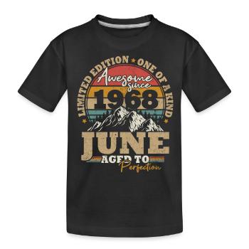 Juni 1968 Vintage Geburtstagsgeschenk 55 Jahre - Kinder Premium Bio T-Shirt - Schwarz - Vorne