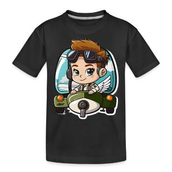 Fly High - Kids' Premium Organic T-Shirt - black - Front