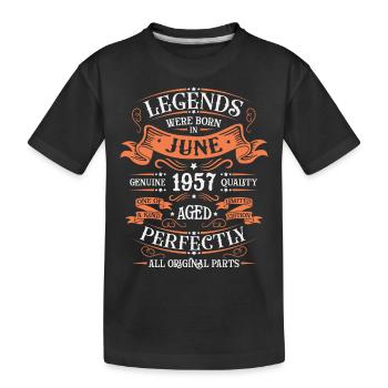 1957 Juni Limited Edition 66. Geburtstag Outfit - Kinder Premium Bio T-Shirt - Schwarz - Vorne
