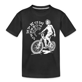 Cycling as an expression of strength and willpower - Kids' Premium Organic T-Shirt - black - Front