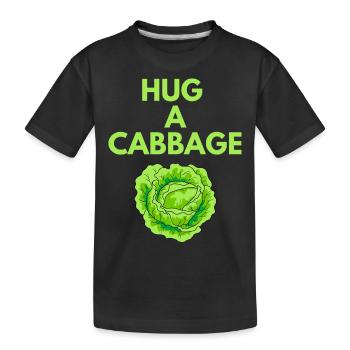 HUG A CABBAGE - Kids' Premium Organic T-Shirt - black - Front