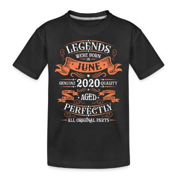 Né en juin 2020 - T-shirt bio Premium Enfant - noir - Devant