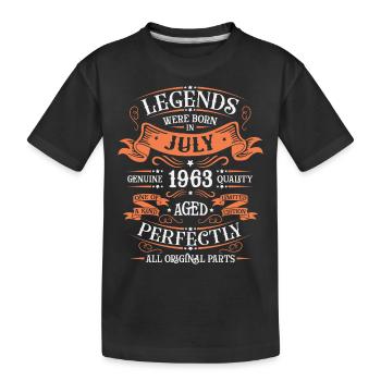 Born in July 1963 - Kids' Premium Organic T-Shirt - black - Front