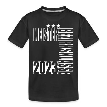 Meister Bezirksklasse 2023 Aufstiegstrikot - Kinder Premium Bio T-Shirt - Schwarz - Vorne