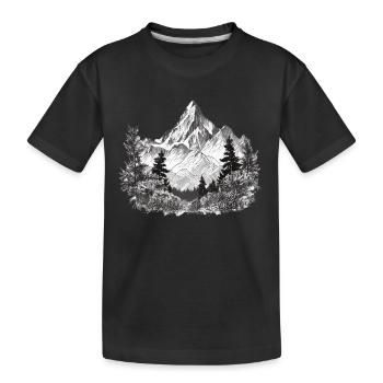 Mountains Nature Outdoor - Kids' Premium Organic T-Shirt - black - Front